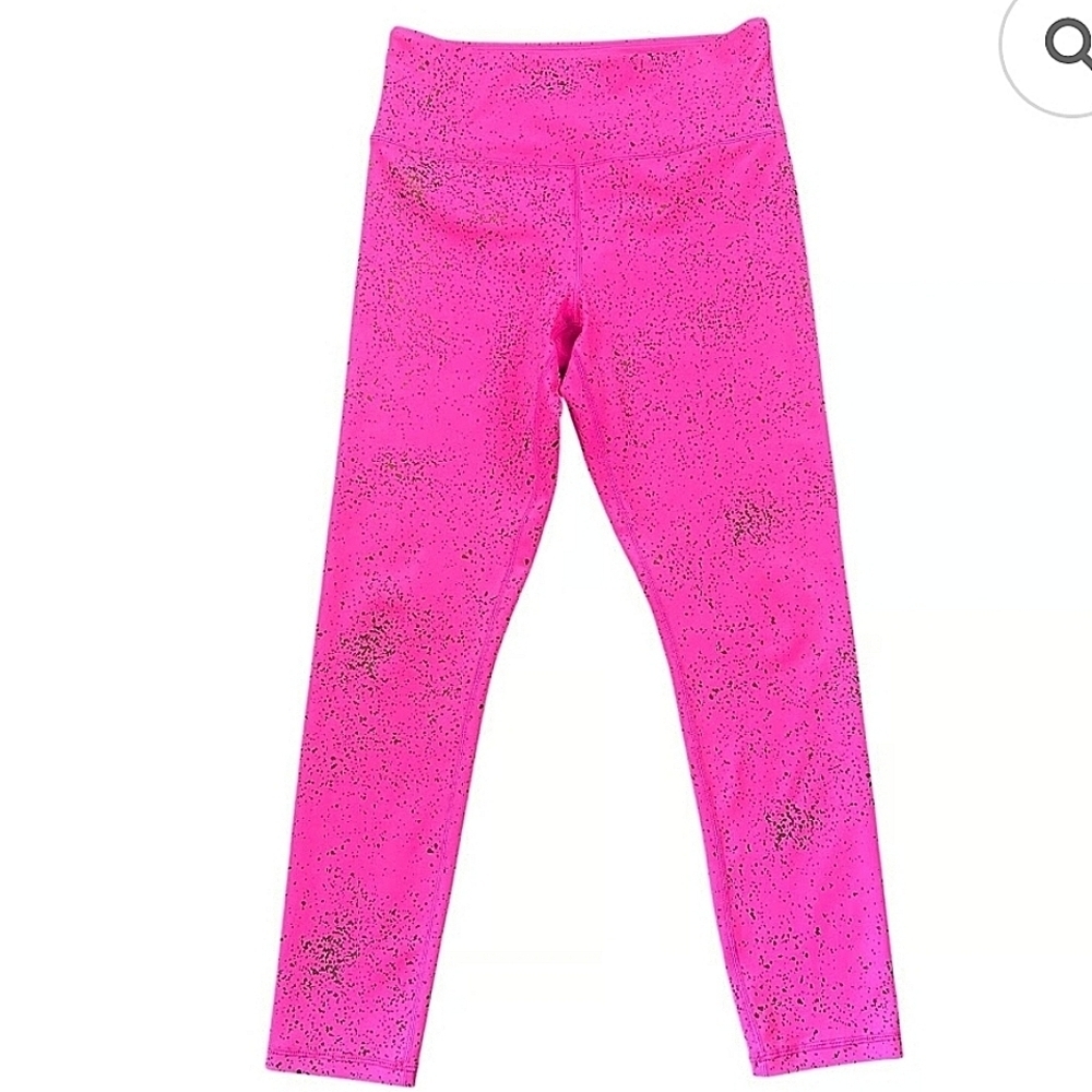 Zyia Active Barbiecore Light N Tight High Rise Leggings Hot Pink Gold Size 4